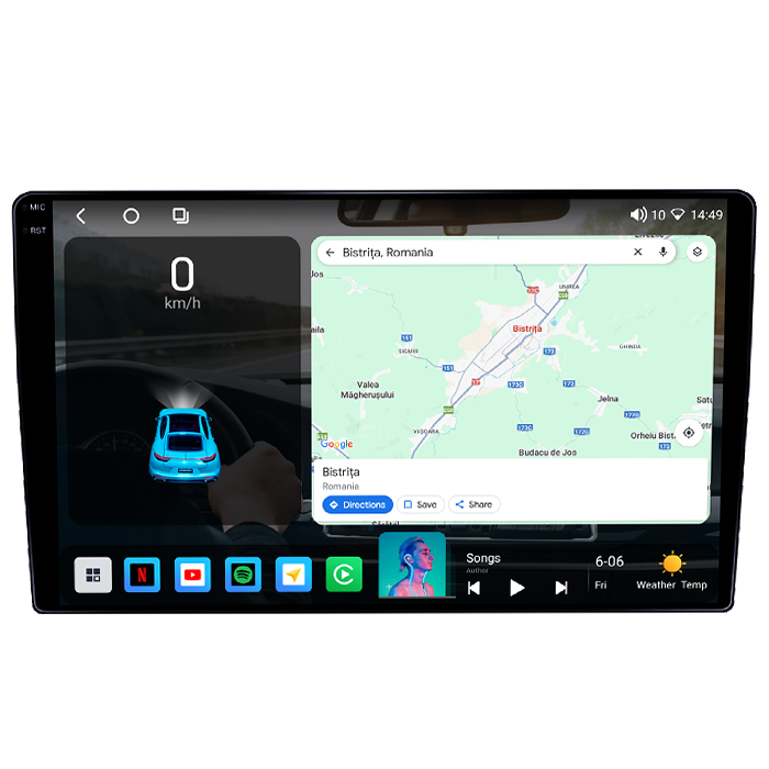 Navigatie dedicata Renault Duster 2015-2018, 4GB RAM 64GB ROM, Octacore, Android 14, Display QLED 1K 9", Carplay&Android Auto, SIM 4G, Ventilator Activ [2]