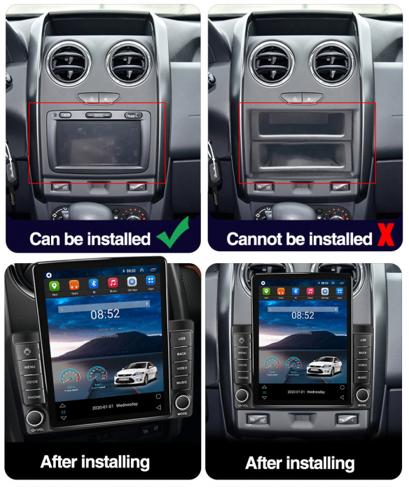 Navigatie dedicata Renault Duster 2015-2018,Tesla Style, ANDROID 13,Carplay&Android Auto, 10 inch , 8+128GB, Internet, Aplicatii, Waze, GPS [3]