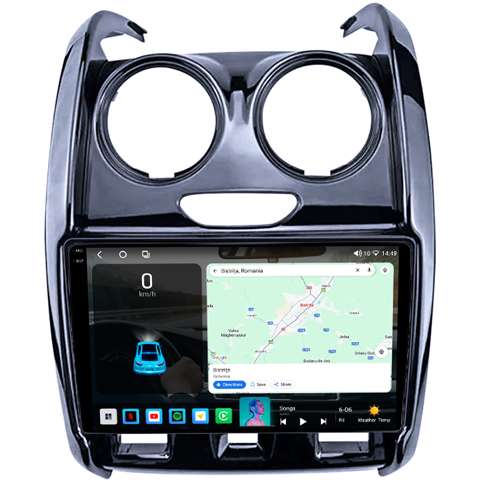Navigatie dedicata Renault Duster 2015-2020 Lada Largus 2021, 4GB RAM 64GB ROM, Octacore, Android 14, Display QLED 1K 9", Carplay&Android Auto, SIM 4G, Ventilator Activ [2]