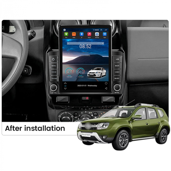 Navigatie dedicata Renault Duster 2015-2020 Lada Largus 2021,Tesla Style, ANDROID 13,Carplay&Android Auto, 10 inch , 8+128GB, Internet, Aplicatii, Waze, GPS [4]