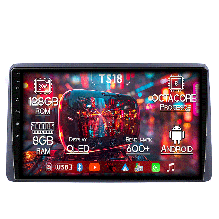 Navigatie dedicata Renault Duster 2017-2022, 8GB RAM 128GB ROM, Octacore, Platforma TS18, Android 13, Display QLED 10”, Suporta camera 360º, DSP, Carplay&Android Auto, SIM 4G, Ventilator Activ [1]