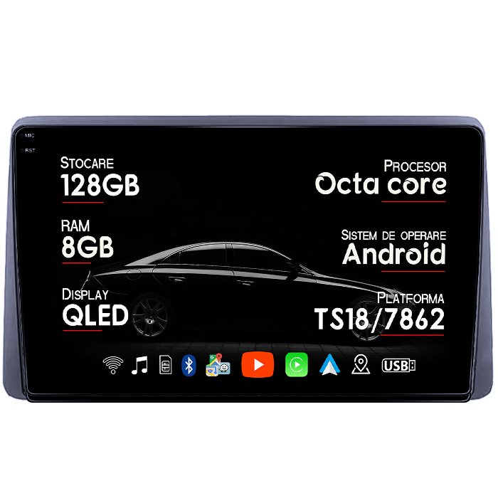 Navigatie dedicata Chevrolet Cruze 2009-2014, 8GB RAM 128GB ROM, Octacore, Platforma TS18, Android 14, Display QLED 9", Suporta camera 360", DSP, Carplay&Android Auto, SIM 4G, Ventilator Activ [1]
