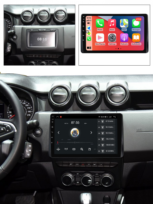 Navigatie dedicata Renault Duster Arkana 2019, Duster 2017-2022, 4 GB RAM 64 ROM, Android 13, Display QLED, 10", DSP, Carplay, Android Auto, Internet, Youtube , Waze , WI-FI , USB , B [7]