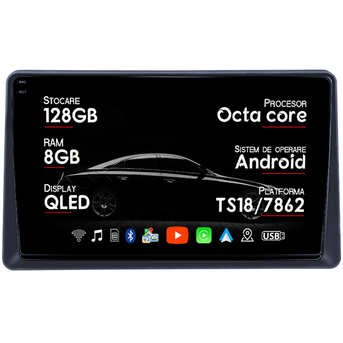 Navigatie dedicata Suzuki Swift 2017-2020, 8GB RAM 128GB ROM, Octacore, Platforma TS18, Android 14, Display QLED 9", Suporta camera 360", DSP, Carplay&Android Auto, SIM 4G, Ventilator Activ [1]