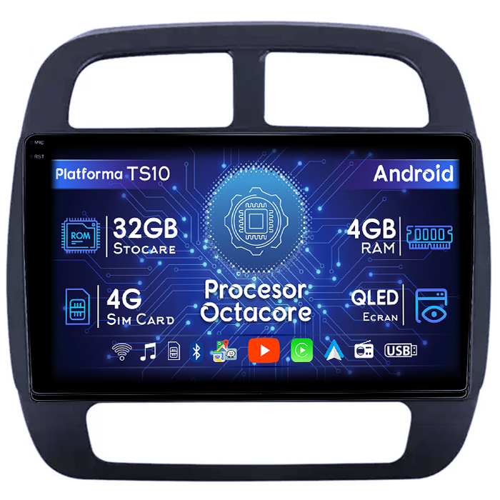 Navigatie dedicata Renault K-ZE 2015 +, 4GB RAM 32GB ROM, Octacore, Android 14, Display QLED 1K 9", DSP, Carplay&Android Auto, SIM 4G, Bluetooth, Ventilator Activ [1]