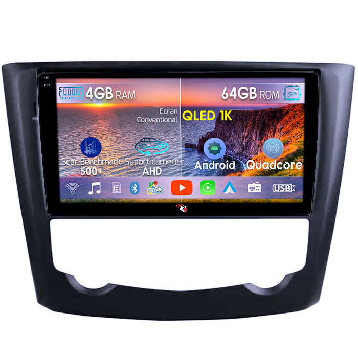 Navigatie dedicata Renault Kadjar 2015-2017, 4GB RAM 64GB ROM, Octacore, Android 14, Display QLED 1K 9", Carplay&Android Auto, SIM 4G, Ventilator Activ [1]