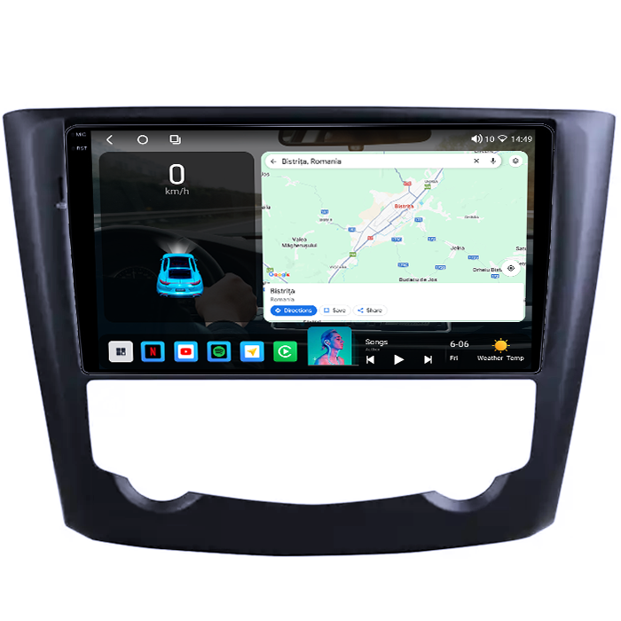 Navigatie dedicata Renault Kadjar 2015-2017, 4GB RAM 64GB ROM, Octacore, Android 14, Display QLED 1K 9", Carplay&Android Auto, SIM 4G, Ventilator Activ [2]