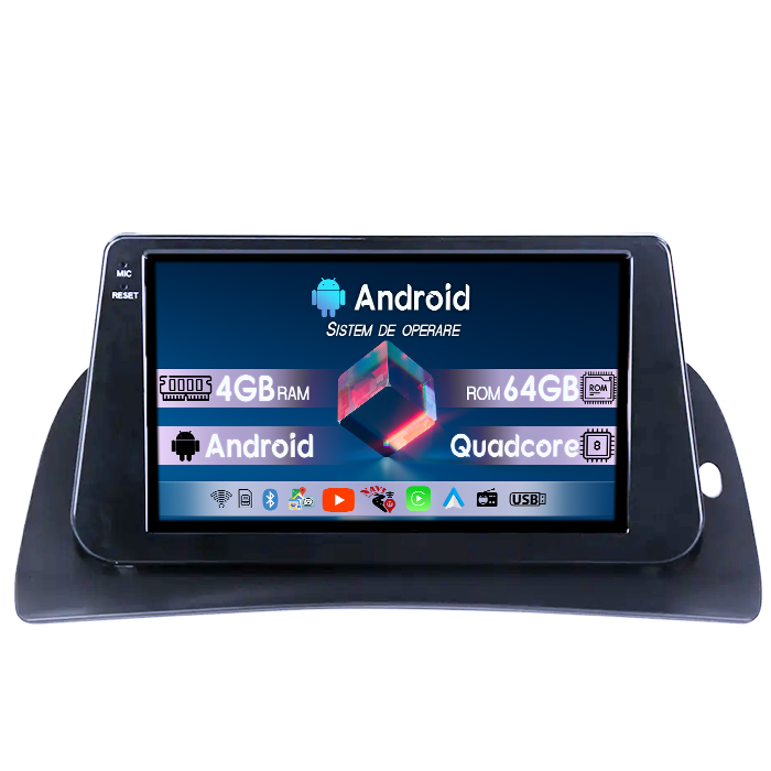 Navigatie dedicata Renault Kangoo 2015-2018, 4GB RAM 64GB ROM, Quad Core, Display 9" QLED 1K, Carplay, Android 14, Bluetooth, Magazin Play, Suport Camere AHD [1]