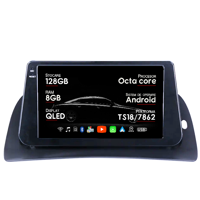 Navigatie dedicata Renault Kangoo 2015-2018, 8GB RAM 128GB ROM, Octacore, Platforma TS18, Android 14, Display QLED 9", Suporta camera 360", DSP, Carplay&Android Auto, SIM 4G, Ventilator Activ [1]