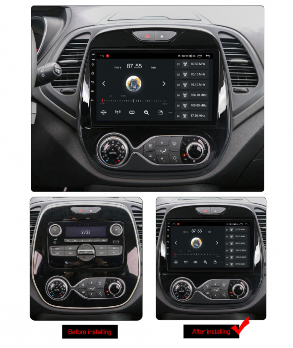 Navigatie dedicata Renault Kaptur 2016-2019, 4 GB RAM 32 ROM, Android 13, Display QLED, 9", DSP, Carplay, Android Auto, Internet, Youtube , Waze , WI-FI , USB , Bluetooth [8]