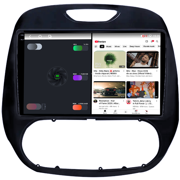 Navigatie dedicata Renault Kaptur 2016-2019, 4GB RAM 64GB ROM, Octacore, Android 14, Display QLED 1K 9", Carplay&Android Auto, SIM 4G, Ventilator Activ [3]