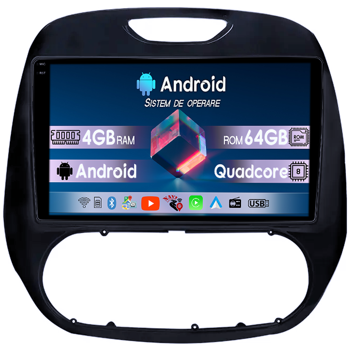 Navigatie dedicata Renault Kaptur 2016-2019, 4GB RAM 64GB ROM, Quad Core, Display 9" QLED 1K, Carplay, Android 14, Bluetooth, Magazin Play, Suport Camere AHD [1]