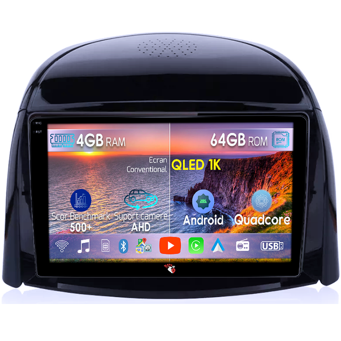 Navigatie dedicata Renault Koleos 2008-2016, 4GB RAM 64GB ROM, Octacore, Android 14, Display QLED 1K 9", Carplay&Android Auto, SIM 4G, Ventilator Activ [1]