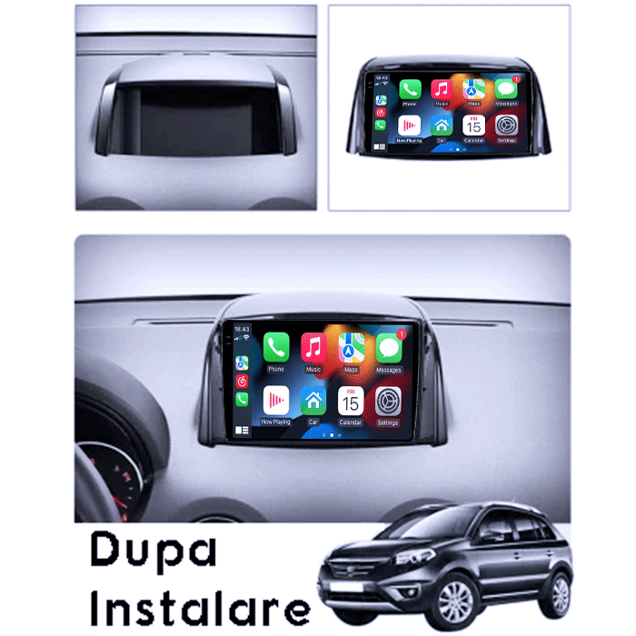 Navigatie dedicata Renault Koleos 2008-2016, 4GB RAM 64GB ROM, Procesor Qualcomm Octacore, Android 14, Rezolutie 2K, Display QLED 9", DSP, Carplay&Android Auto, SIM 4G [5]