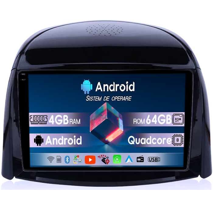 Navigatie dedicata Renault Koleos 2008-2016, 4GB RAM 64GB ROM, Quad Core, Display 9" QLED 1K, Carplay, Android 14, Bluetooth, Magazin Play, Suport Camere AHD [1]