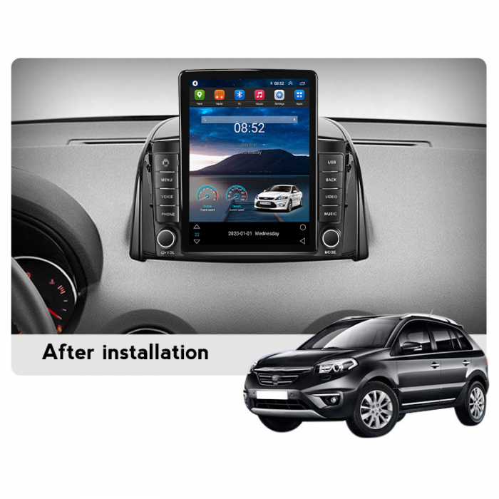 Navigatie dedicata Renault Koleos 2008-2016,Tesla Style, ANDROID 13,Carplay&Android Auto, 10 inch , 8+128GB, Internet, Aplicatii, Waze, GPS [4]