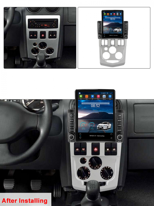 Navigatie dedicata Renault L90 2004-2009,Tesla Style, ANDROID 13,Carplay&Android Auto, 10 inch , 8+128GB, Internet, Aplicatii, Waze, GPS [4]