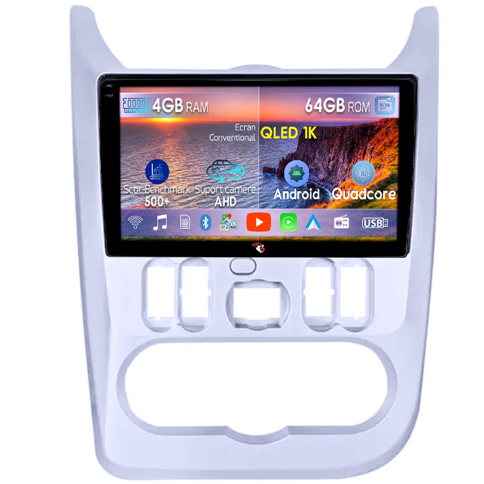 Navigatie dedicata Renault Logan 2009-2015, 4GB RAM 64GB ROM, Octacore, Android 14, Display QLED 1K 9", Carplay&Android Auto, SIM 4G, Ventilator Activ [1]