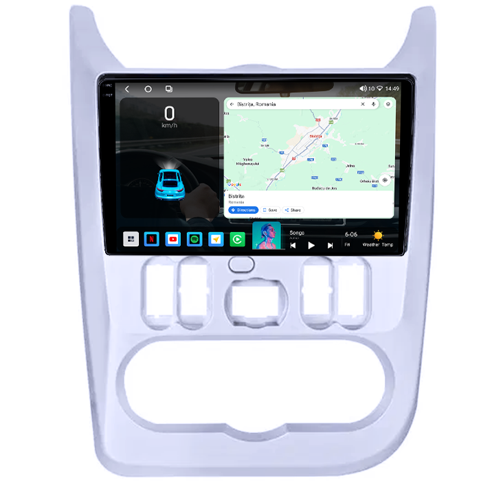 Navigatie dedicata Renault Logan 2009-2015, 4GB RAM 64GB ROM, Octacore, Android 14, Display QLED 1K 9", Carplay&Android Auto, SIM 4G, Ventilator Activ [2]
