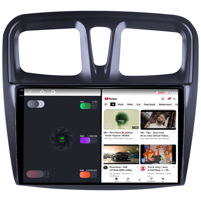 Navigatie dedicata Renault Logan 2014-2019, 4GB RAM 64GB ROM, Octacore, Android 14, Display QLED 1K 9", Carplay&Android Auto, SIM 4G, Ventilator Activ [3]