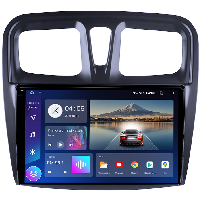 Navigatie dedicata Renault Logan 2014-2019, 4GB RAM 64GB ROM, Quad Core, Display 9" QLED 1K, Carplay, Android 14, Bluetooth, Magazin Play, Suport Camere AHD [2]
