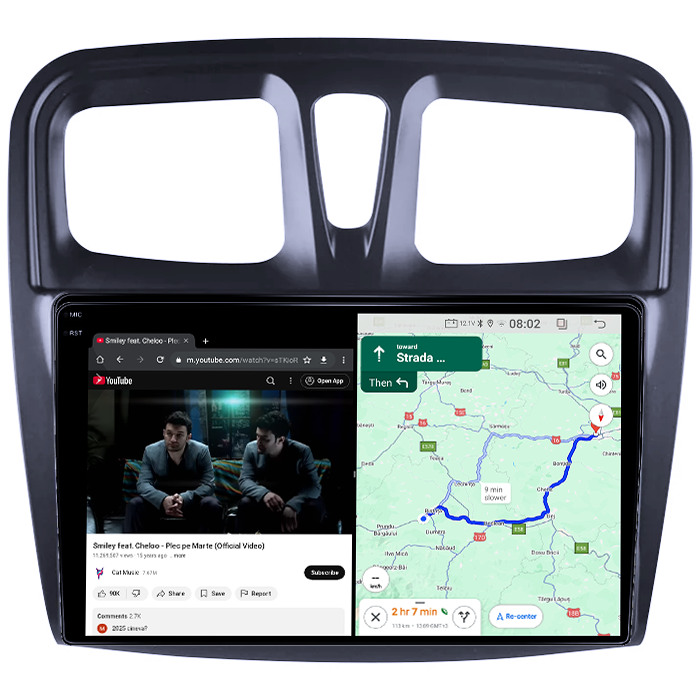 Navigatie dedicata Renault Logan 2014-2019, 4GB RAM 64GB ROM, Quad Core, Display 9" QLED 1K, Carplay, Android 14, Bluetooth, Magazin Play, Suport Camere AHD [4]
