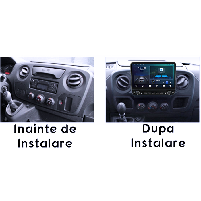 Navigatie dedicata Renault Master 2010-2021 Tesla cu butoane rotative model 2024, 4GB RAM 64GB ROM, Procesor Quadcore, Android 14, Display QLED 10", DSP, Carplay&Android [2]