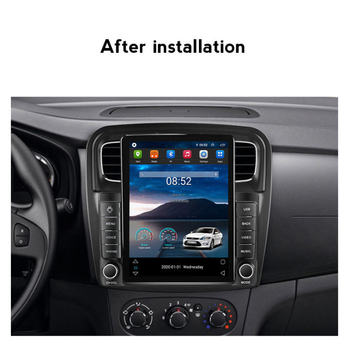 Navigatie dedicata Renault Logan 2014-2019,Tesla Style, ANDROID 13,Carplay&Android Auto, 10 inch , 8+128GB, Internet, Aplicatii, Waze, GPS [4]