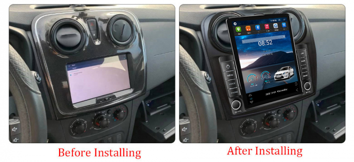 Navigatie dedicata Renault Logan 2014-2019,Tesla Style, ANDROID 13,Carplay&Android Auto, 10 inch , 8+128GB, Internet, Aplicatii, Waze, GPS [3]