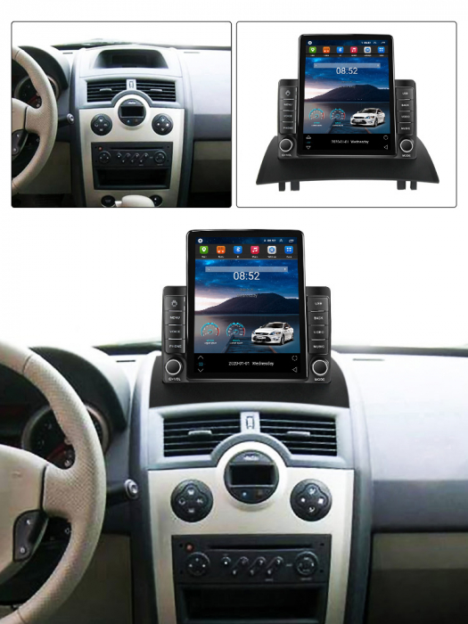 Navigatie dedicata Renault Megane 2 2002-2009,Tesla Style, ANDROID 13,Carplay&Android Auto, 10 inch , 8+128GB, Internet, Aplicatii, Waze, GPS [4]