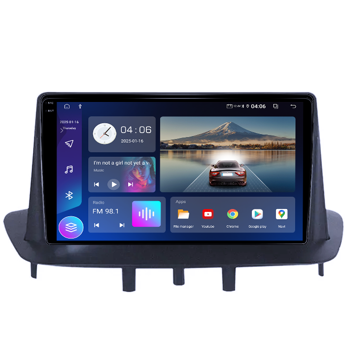 Navigatie dedicata Renault Megane 3 2008-2014, 4GB RAM 64GB ROM, Quad Core, Display 9" QLED 1K, Carplay, Android 14, Bluetooth, Magazin Play, Suport Camere AHD [2]