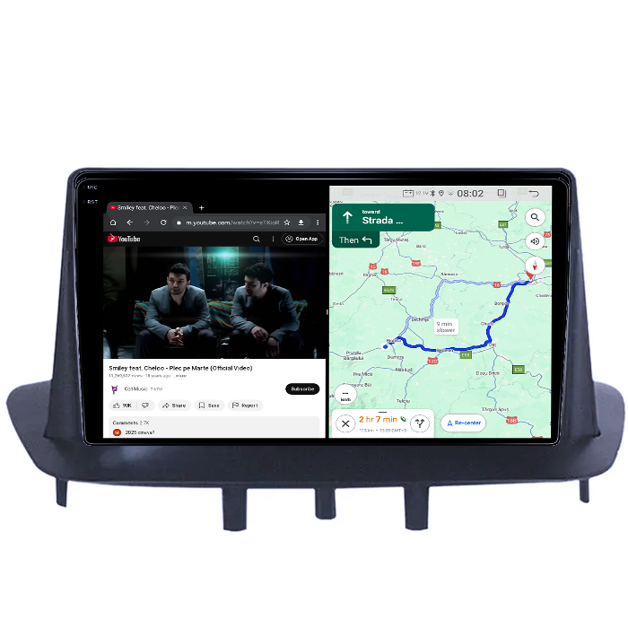 Navigatie dedicata Renault Megane 3 2008-2014, 8GB RAM 128GB ROM, Octacore, Platforma TS18, Android 14, Display QLED 9", Suporta camera 360", DSP, Carplay&Android Auto, SIM 4G, Ventilator Activ [4]