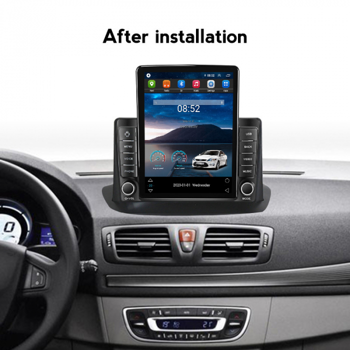 Navigatie dedicata Renault Megane 3 2008-2014,Tesla Style, ANDROID 13,Carplay&Android Auto, 10 inch , 8+128GB, Internet, Aplicatii, Waze, GPS [4]