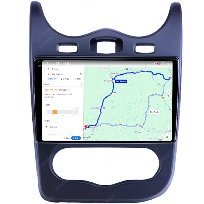 Navigatie dedicata Renault Sandero 2013-2014, 4GB RAM 64GB ROM, Octacore, Android 14, Display QLED 1K 10", Carplay&Android Auto, SIM 4G, Ventilator Activ [4]