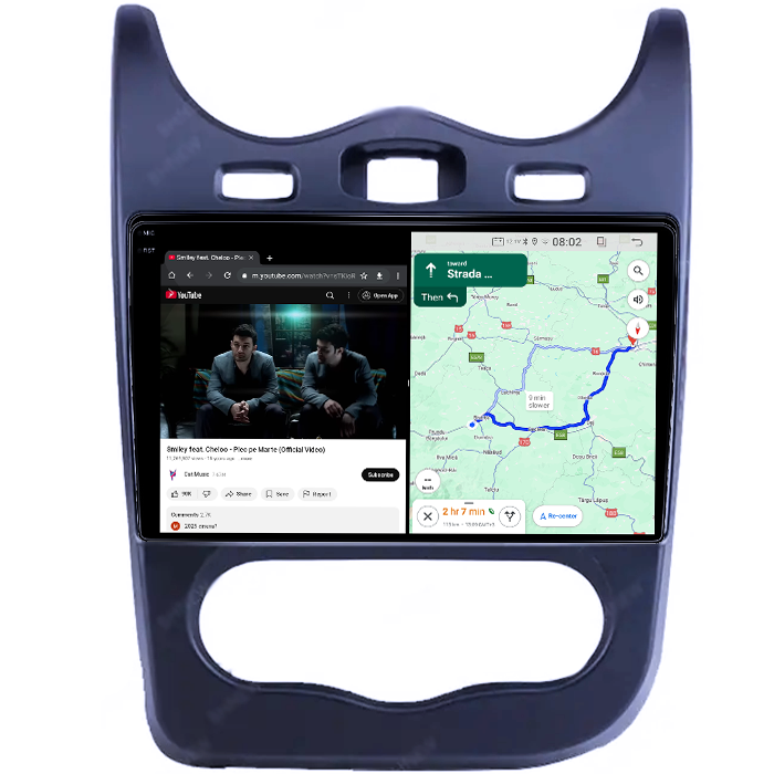 Navigatie dedicata Renault Sandero 2013-2014, 4GB RAM 64GB ROM, Quad Core, Display 9" QLED 1K, Carplay, Android 14, Bluetooth, Magazin Play, Suport Camere AHD [4]