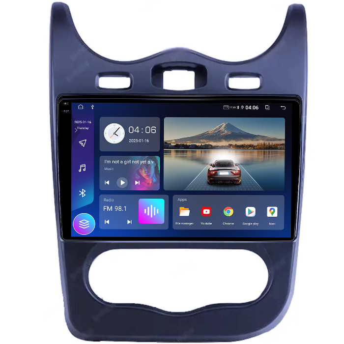 Navigatie dedicata Renault Sandero 2013-2014, 4GB RAM 64GB ROM, Quad Core, Display 9" QLED 1K, Carplay, Android 14, Bluetooth, Magazin Play, Suport Camere AHD [2]