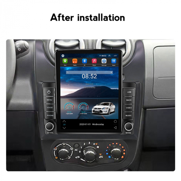 Navigatie dedicata Renault Sandero 2013-2014,Tesla Style, ANDROID 13,Carplay&Android Auto, 10 inch , 8+128GB, Internet, Aplicatii, Waze, GPS [4]
