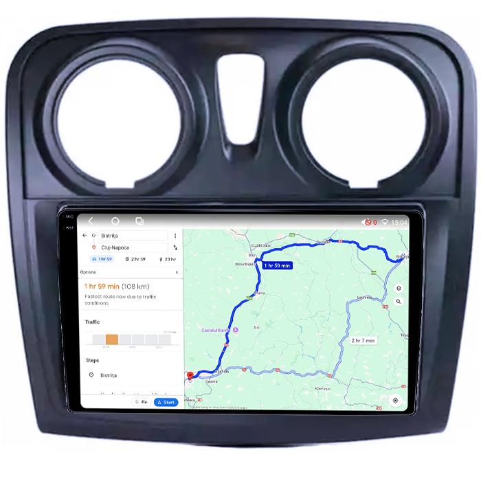 Navigatie dedicata Renault Sandero 2017+, 4GB RAM 64GB ROM, Octacore, Android 14, Display QLED 1K 9", Carplay&Android Auto, SIM 4G, Ventilator Activ [4]