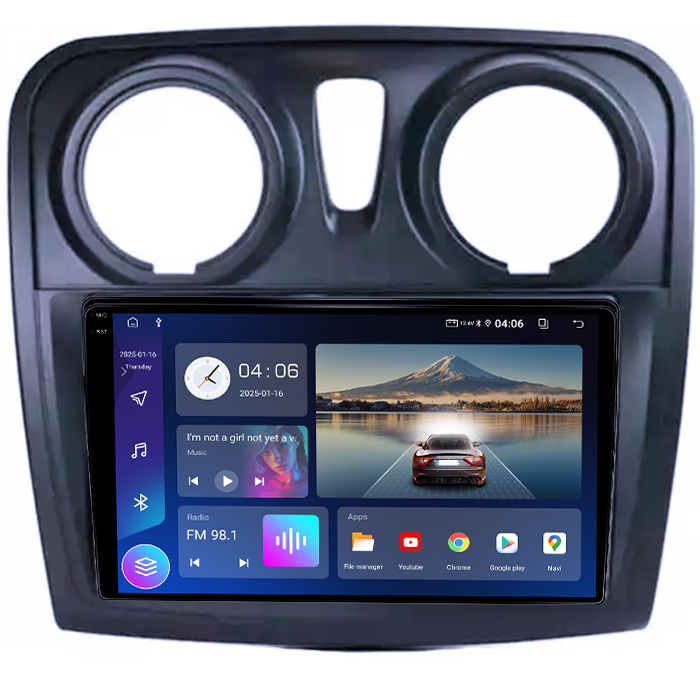Navigatie dedicata Renault Sandero 2017, 4GB RAM 64GB ROM, Quad Core, Display 9" QLED 1K, Carplay, Android 14, Bluetooth, Magazin Play, Suport Camere AHD [3]