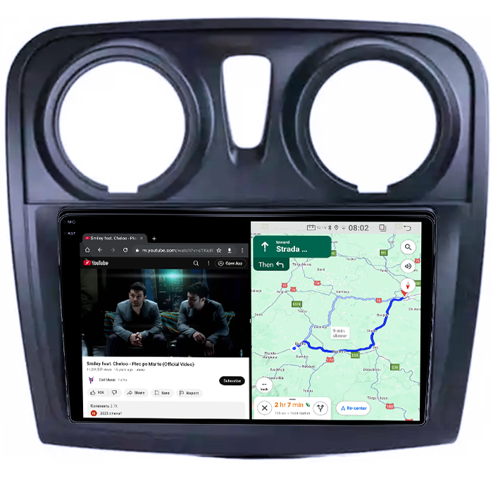 Navigatie dedicata Renault Sandero 2017, 4GB RAM 64GB ROM, Quad Core, Display 9" QLED 1K, Carplay, Android 14, Bluetooth, Magazin Play, Suport Camere AHD [5]