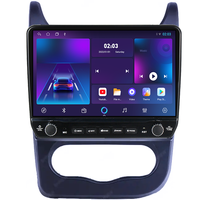 Navigatie dedicata Renault Sandero 2013-2014 Tesla cu butoane rotative model 2024, 4GB RAM 64GB ROM, Procesor Quadcore, Android 14, Display QLED 10", DSP, Carplay&Android Auto [5]