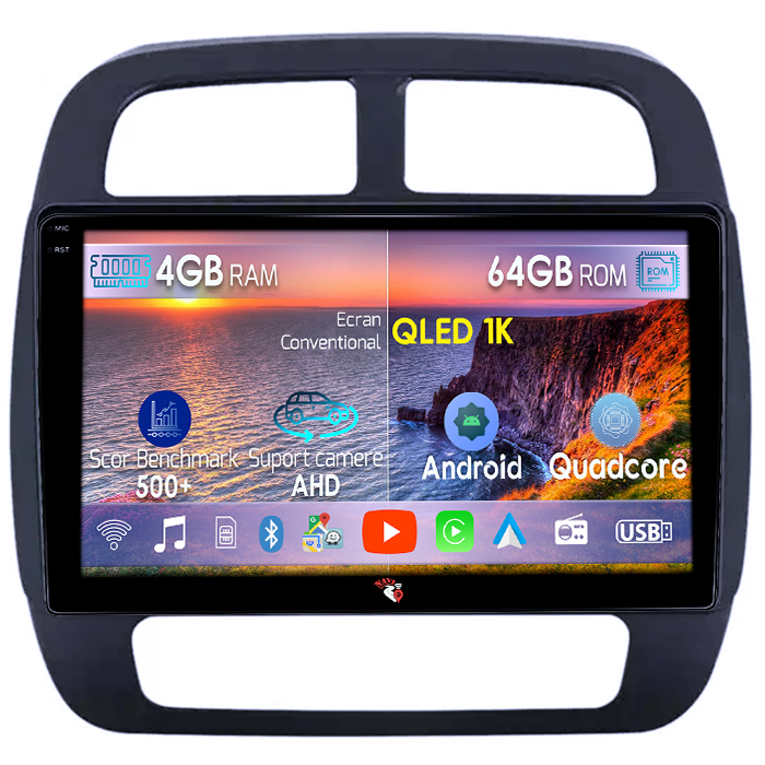 Navigatie dedicata Renault SPRING 2021+, 4GB RAM 64GB ROM, Octacore, Android 14, Display QLED 1K 10", Carplay&Android Auto, SIM 4G, Ventilator Activ [1]