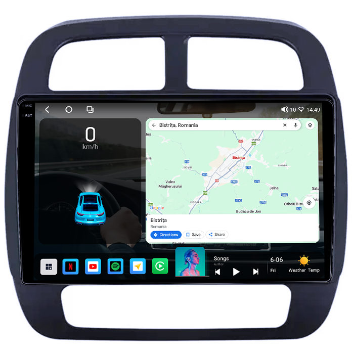 Navigatie dedicata Renault SPRING 2021+, 4GB RAM 64GB ROM, Octacore, Android 14, Display QLED 1K 10", Carplay&Android Auto, SIM 4G, Ventilator Activ [2]