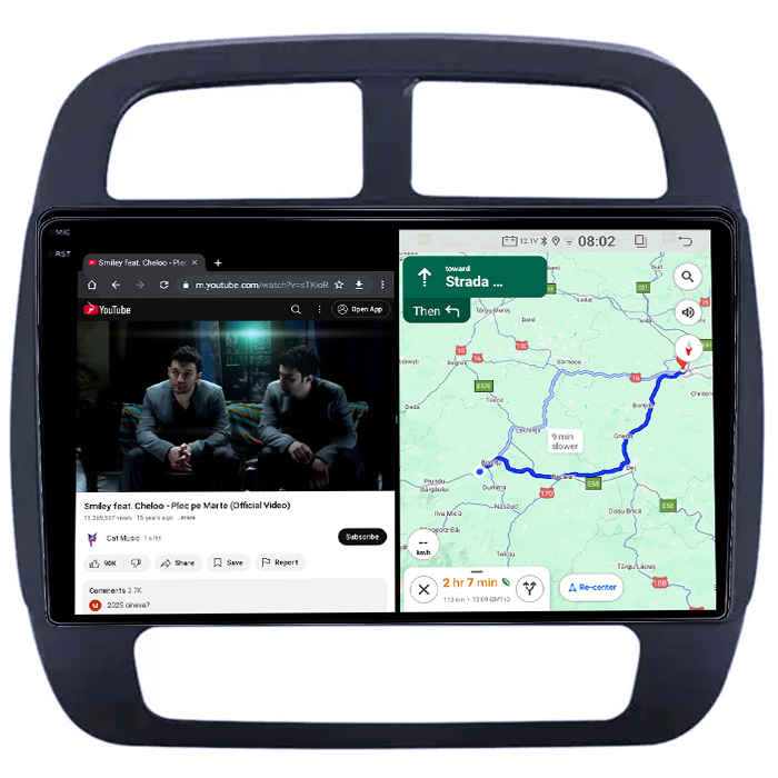 Navigatie dedicata Renault Spring 2021, 8GB RAM 128GB ROM, Octacore, Platforma TS18, Android 14, Display QLED 10", Suporta camera 360", DSP, Carplay&Android Auto, SIM 4G, Ventilator Activ [4]
