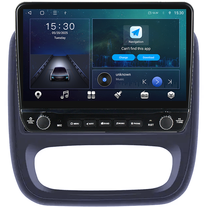 Navigatie dedicata Renault Trafic 3 Tesla cu butoane rotative model 2024, 4GB RAM 64GB ROM, Procesor Quadcore, Android 14, Display QLED 10", DSP, Carplay&Android Auto [6]