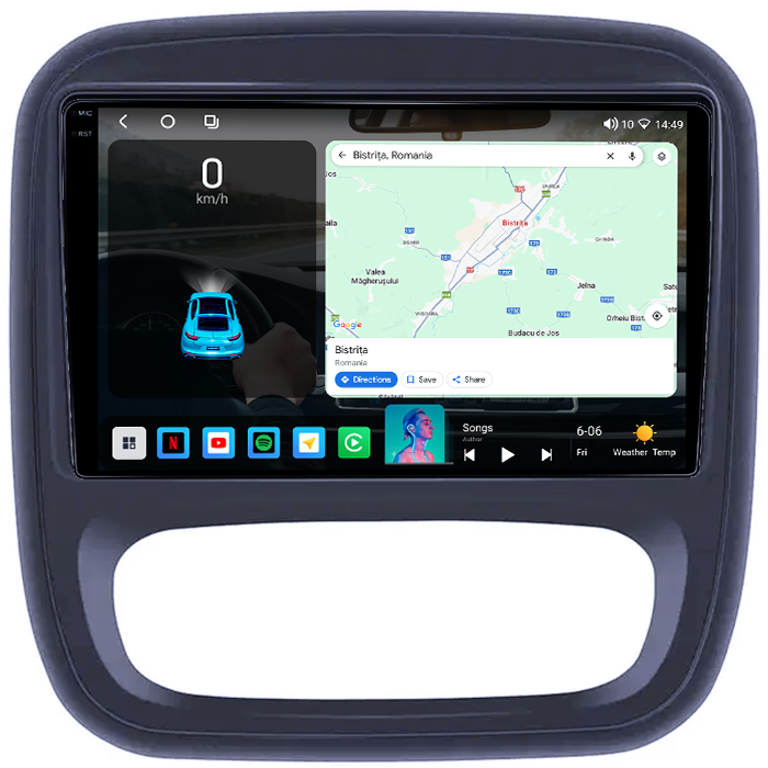 Navigatie dedicata Renault Trafic 2014-2018, 4GB RAM 64GB ROM, Octacore, Android 14, Display QLED 1K 9", Carplay&Android Auto, SIM 4G, Ventilator Activ [2]