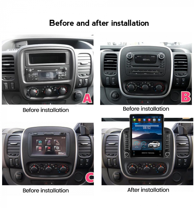 Navigatie dedicata Renault Trafic 3 for Opel Vivaro B 2014-2018,Tesla Style, ANDROID 13,Carplay&Android Auto, 10 inch , 8+128GB, Internet, Aplicatii, Waze, GPS [3]