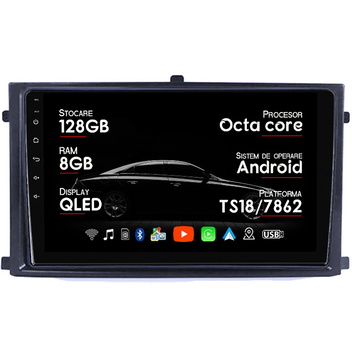 Navigatie dedicata Rexton 2020+&XLV 2015+, 8GB RAM 128GB ROM, Octacore, Platforma TS18, Android 14, Display QLED 9”, Suporta camera 360º, DSP, Carplay&Android Auto, SIM 4G, Ventilator Activ [1]