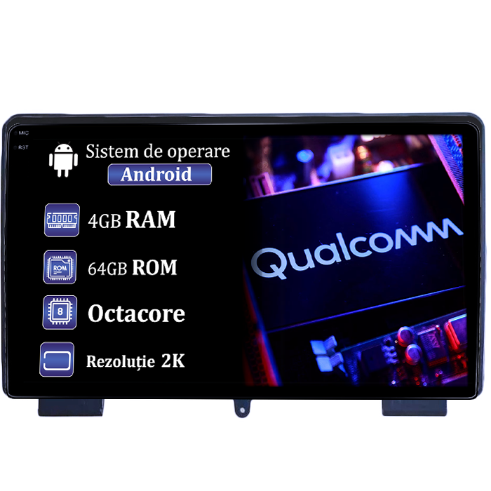 Navigatie dedicata Rohens Coupe 2009-2011, 4GB RAM 64GB ROM, Procesor Qualcomm Octacore, Android 14, Rezolutie 2K, Display QLED 9", DSP, Carplay&Android Auto, SIM 4G [1]