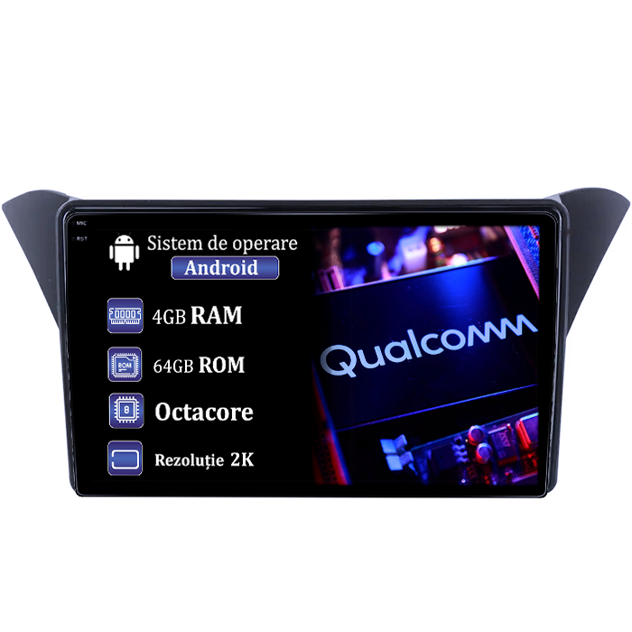 Navigatie dedicata Rohens Coupe 2012, 4GB RAM 64GB ROM, Procesor Qualcomm Octacore, Android 14, Rezolutie 2K, Display QLED 9", DSP, Carplay&Android Auto, SIM 4G [1]